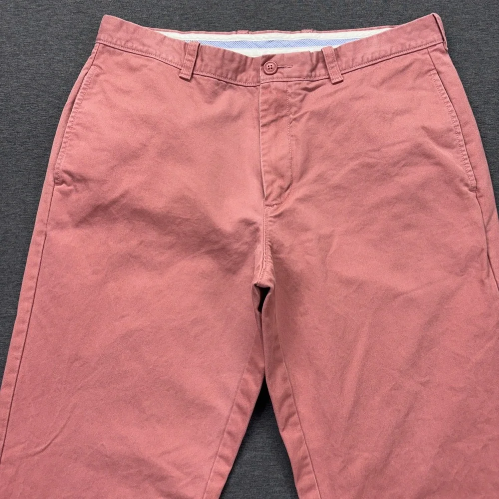 J Crew Essential Pants Mens 34x35 Pink Salmon Slim Chino Straight Preppy Office